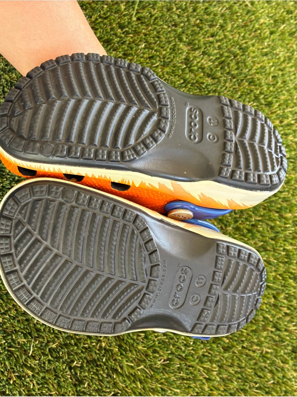 CROCS Kids Black, Orange & Blue Clog Sandals